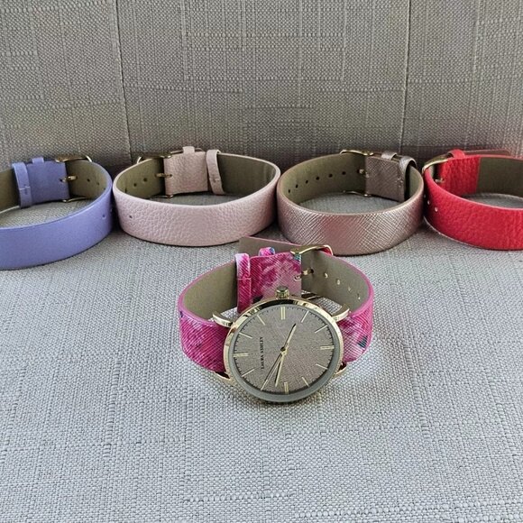 Laura Ashley Women Wristwatch Gold Slidethrough Interchangeable Strap Watch $395 - Picture 6 of 13